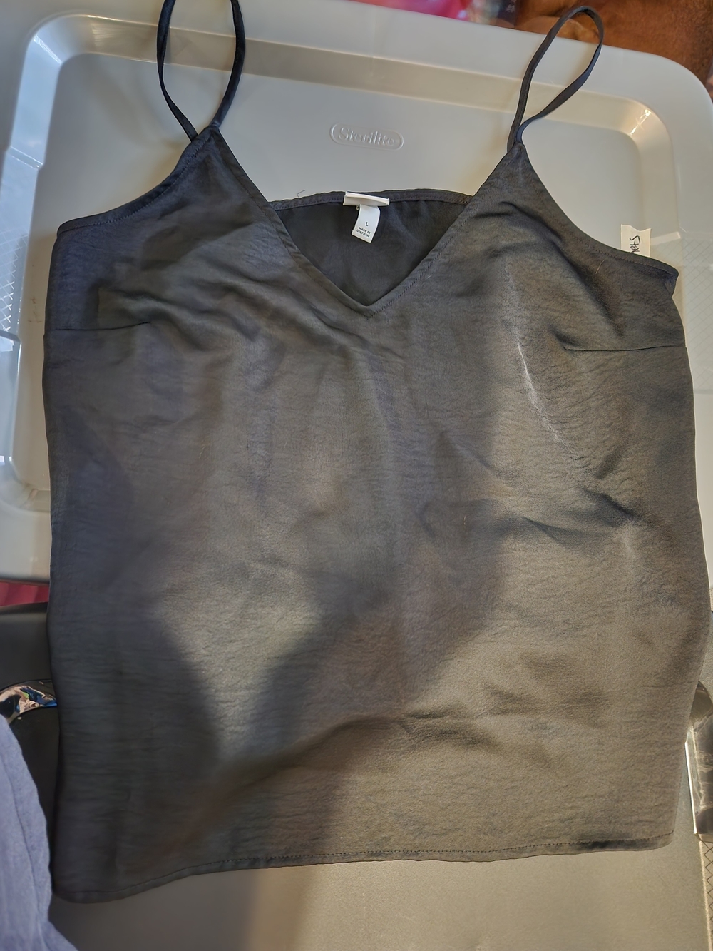 Women's Black V-Neck Camisole Tank Top